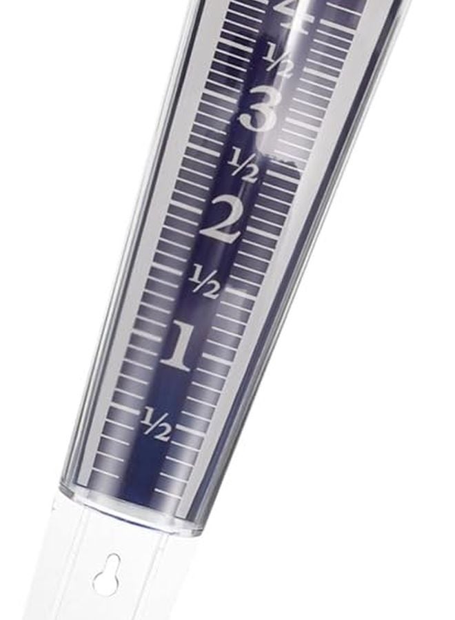 مقياس المطر البلاستيكي الشفاف مع وتد لقياس هطول الأمطار في الهواء الطلق للحدائق والملاعب - Image 1